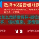 微信怎么竞猜世界杯-微信竞猜世界杯，轻松互动，激情四溢的观赛新体验