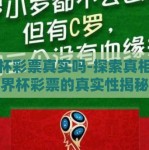 世界杯彩票真实吗-探索真相，世界杯彩票的真实性揭秘