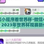微信小程序看世界杯-微信小程序，2023年世界杯观赛新体验