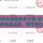 世界杯彩票能挣多少钱-世界杯彩票的收益之道，理性投注的惊喜与挑战