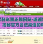 世界杯彩票正规网站-邂逅世界杯，揭秘官方合法渠道的精彩