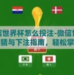 微信世界杯怎么投注-微信世界杯竞猜与下注指南，轻松掌握智慧投注技巧