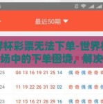 世界杯彩票无法下单-世界杯彩票市场中的下单困境，解决与挑战
