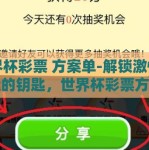 世界杯彩票 方案单-解锁激情与幸运的钥匙，世界杯彩票方案探索