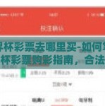 世界杯彩票去哪里买-如何掌握世界杯彩票购彩指南，合法渠道大揭秘