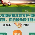 怎么在微信投注世界杯-微信足球盛宴，你的移动投注新纪元