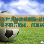 淘宝买世界杯足球彩票-这是一场欲罢不能的热闹，淘宝买世界杯足球彩票的背后故事
