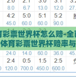 体育彩票世界杯怎么赔-全面解析，体育彩票世界杯赔率与决胜策略