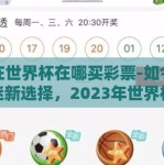 现在世界杯在哪买彩票-如今的球迷新选择，2023年世界杯彩票购买指南