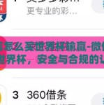微信怎么买世界杯输赢-微信购彩世界杯，安全与合规的认知