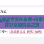 我在哪买世界杯彩票-探索世界杯彩票的购买之旅