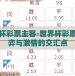 世界杯彩票主客-世界杯彩票，博弈与激情的交汇点