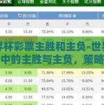 世界杯彩票主胜和主负-世界杯彩票中的主胜与主负，策略、激情与偶然