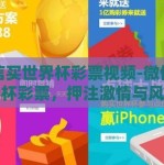 微信买世界杯彩票视频-微信买世界杯彩票，押注激情与风险的现代潮流