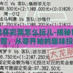 世界杯彩票怎么玩儿-揭秘世界杯彩票，从零开始的趣味投注指南