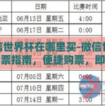 微信世界杯在哪里买-微信世界杯购票指南，便捷购票，即刻启程