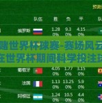 怎样赌世界杯球赛-赛场风云，如何在世界杯期间科学投注球赛