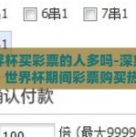 世界杯买彩票的人多吗-深刻揭秘，世界杯期间彩票购买热潮，平民的狂欢与梦想的碰撞