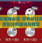 世界杯推荐彩票-世界杯狂欢，彩票投注的趣味与智慧