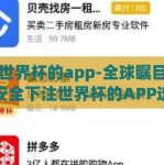 下注世界杯的app-全球瞩目，揭秘安全下注世界杯的APP选择