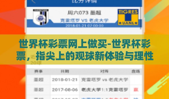 世界杯彩票网上做买-世界杯彩票，指尖上的观球新体验与理性购彩策略