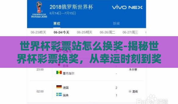 世界杯彩票站怎么换奖-揭秘世界杯彩票换奖，从幸运时刻到奖品领取的完整流程