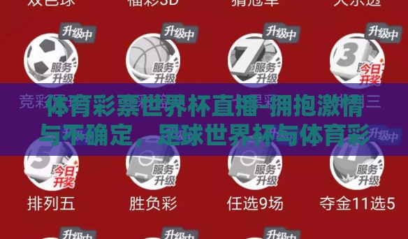 体育彩票世界杯直播-拥抱激情与不确定,足球世界杯与体育彩票直播的魅力交织 体育彩票世界杯直播-拥抱激情与不确定,足球世界杯与体育彩票直播的魅力交织
