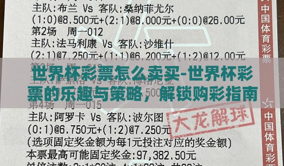 世界杯彩票怎么卖买-世界杯彩票的乐趣与策略，解锁购彩指南