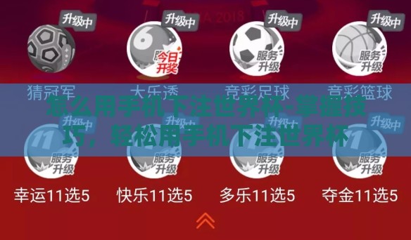 怎么用手机下注世界杯-掌握技巧，轻松用手机下注世界杯