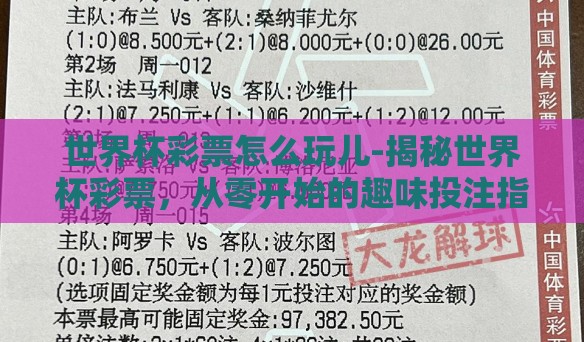 世界杯彩票怎么玩儿-揭秘世界杯彩票，从零开始的趣味投注指南