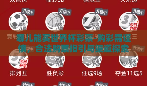 哪儿能买世界杯彩票-购彩需谨慎,合法购票指引与渠道探索 哪儿能买世界杯彩票-购彩需谨慎,合法购票指引与渠道探索