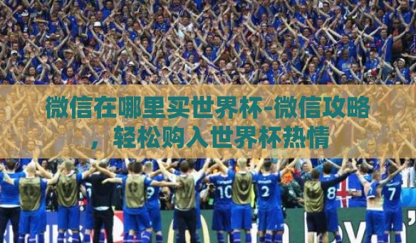微信在哪里买世界杯-微信攻略，轻松购入世界杯热情