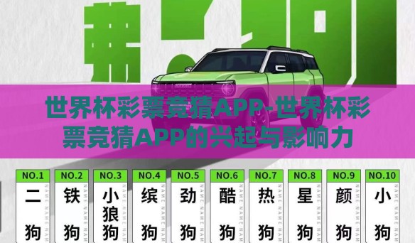 世界杯彩票竞猜APP-世界杯彩票竞猜APP的兴起与影响力