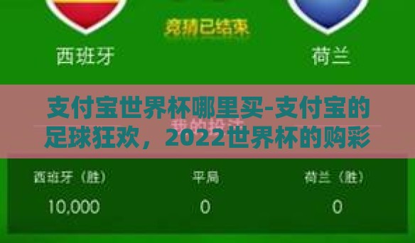 支付宝世界杯哪里买-支付宝的足球狂欢，2022世界杯的购彩新选择