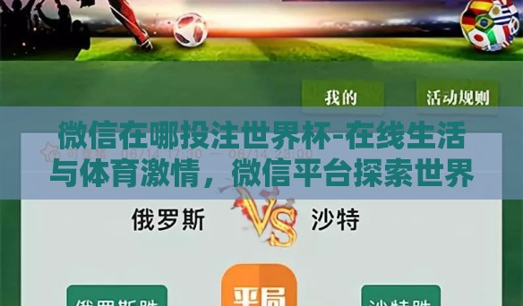 微信在哪投注世界杯-在线生活与体育激情，微信平台探索世界杯投注新体验