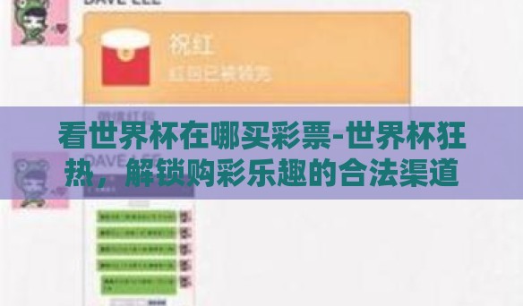 看世界杯在哪买彩票-世界杯狂热，解锁购彩乐趣的合法渠道