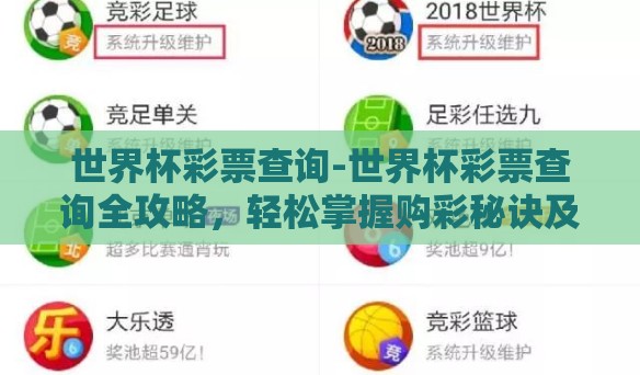 世界杯彩票查询-世界杯彩票查询全攻略，轻松掌握购彩秘诀及中奖技巧
