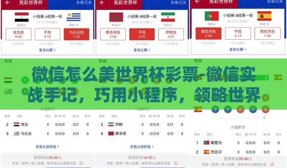 微信怎么美世界杯彩票-微信实战手记，巧用小程序，领略世界杯彩票的魅力
