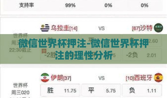 微信世界杯押注-微信世界杯押注的理性分析