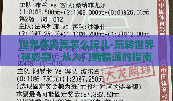 世界杯彩票怎么玩儿-玩转世界杯彩票，从入门到精通的指南