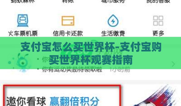 支付宝怎么买世界杯-支付宝购买世界杯观赛指南 支付宝怎么买世界杯-支付宝购买世界杯观赛指南