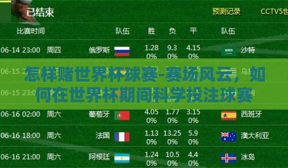怎样赌世界杯球赛-赛场风云，如何在世界杯期间科学投注球赛