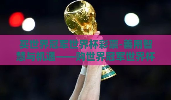 买世界冠军世界杯彩票-善用智慧与机遇——购世界冠军世界杯彩票的趣谈 买世界冠军世界杯彩票-善用智慧与机遇——购世界冠军世界杯彩票的趣谈